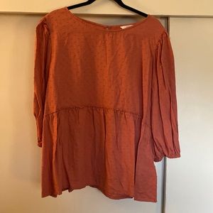 Time and Tru peplum top size xxxl coral French dot. Euc